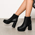 DAMENMODE PLATEAU BLOCKABSATZ STIEFELETTEN KOMFORT ELEGANT SCHUHE